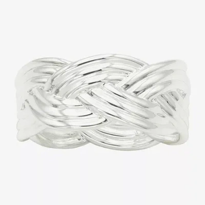 Sparkle Allure Womens 25mm Pure Silver Over Brass Crossover Band In Metallic