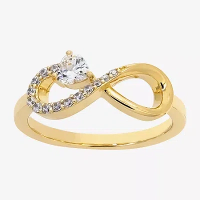 Sparkle Allure Womens 2mm Cubic Zirconia 14k Gold Over Brass Infinity Band