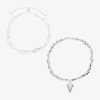 Sparkle Allure Womens 3-pc. Cubic Zirconia Pure Silver Over Brass Bracelet Set In Transparent