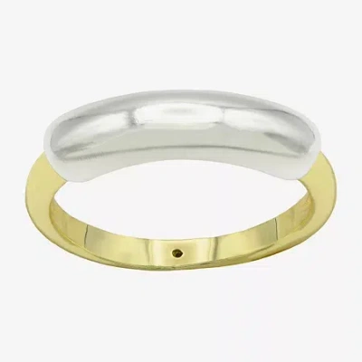 Sparkle Allure Womens 3.5mm 14k Gold Over Brass Pure Silver Over Brass Band In Transparent
