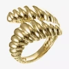 Sparkle Allure Womens 3mm 14k Gold Over Brass Bypass Band In Gold