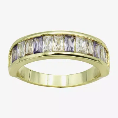 Sparkle Allure Womens 3mm Multi Color Cubic Zirconia 14k Gold Over Brass Band