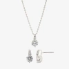 Sparkle Allure Womens 4 1/2 Ct. T.w. Cubic Zirconia Pure Silver Over Brass 2-pc. Jewelry Set In Transparent