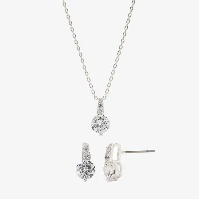 Sparkle Allure Womens 4 1/2 Ct. T.w. Cubic Zirconia Pure Silver Over Brass 2-pc. Jewelry Set In Transparent