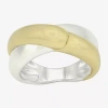 Sparkle Allure Womens 4.5mm 14k Gold Over Brass Pure Silver Over Brass Crossover Band In Gold