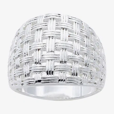 Sparkle Allure Womens 5mm Pure Silver Over Brass Band In Metallic