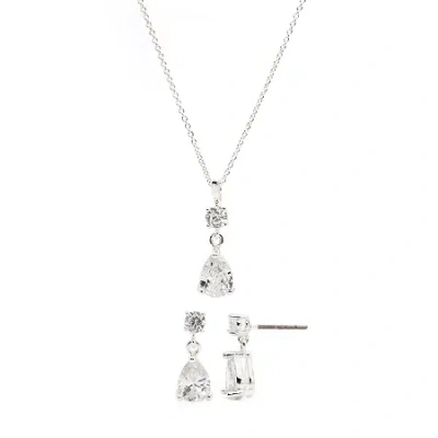 Sparkle Allure Womens 6 Ct. T.w. Cubic Zirconia Pure Silver Over Brass 2-pc. Jewelry Set