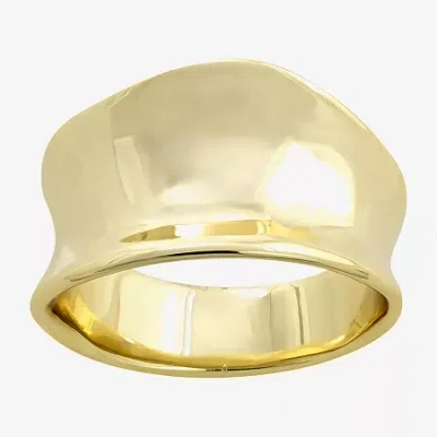 Sparkle Allure Womens 6mm 14k Gold Over Brass Band In Silver