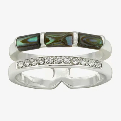 Sparkle Allure Womens 8mm Crystal Pure Silver Over Brass Band In Transparent