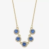 Sparkle Allure Womens Blue 14k Gold Over Brass 18 Inch Collar Necklace In Gold
