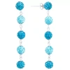 Sparkle Allure Womens Blue Crystal Pure Silver Over Brass Ball Drop Earrings In Blue