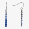 Sparkle Allure Womens Blue Crystal Pure Silver Over Brass Drop Earrings In Multi