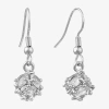Sparkle Allure Womens Blue Crystal Pure Silver Over Brass Drop Earrings In Metallic