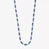 Sparkle Allure Womens Blue Cubic Zirconia Pure Silver Over Brass 16 Inch Tennis Necklace In Blue