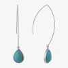 Sparkle Allure Womens Blue Howlite Pure Silver Over Brass Pear Drop Earrings In Transparent