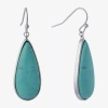 Sparkle Allure Womens Blue Howlite Pure Silver Over Brass Pear Drop Earrings In Transparent