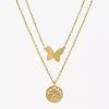 Sparkle Allure Womens Butterfly 2-pc. Necklace Set In Gold
