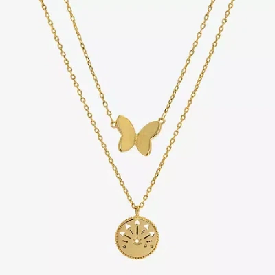 Sparkle Allure Womens Butterfly 2-pc. Necklace Set In Transparent