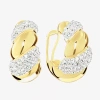 Sparkle Allure Womens Crystal 14k Gold Over Brass 25.6mm Hoop Earrings In Gold