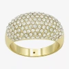 Sparkle Allure Womens Crystal 14k Gold Over Brass Cluster Cocktail Ring In Transparent