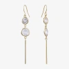 Sparkle Allure Womens Crystal 14k Gold Over Brass Drop Earrings In Gold