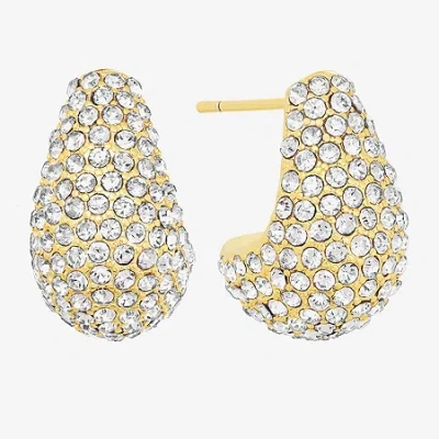 Sparkle Allure Womens Crystal 14k Gold Over Brass Drop Earrings In Transparent