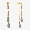 Sparkle Allure Womens Crystal 14k Gold Over Brass Drop Earrings In Gold