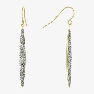 Sparkle Allure Womens Crystal 14k Gold Over Brass Drop Earrings