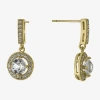 Sparkle Allure Womens Crystal 14k Gold Over Brass Drop Earrings In Gold
