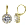 Sparkle Allure Womens Crystal 14k Gold Over Brass Round Drop Earrings In Gold
