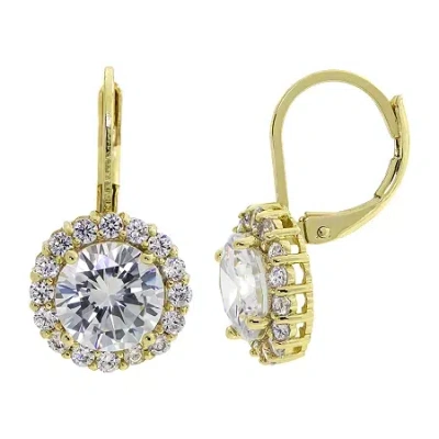 Sparkle Allure Womens Crystal 14k Gold Over Brass Round Drop Earrings In Transparent