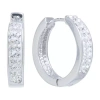 Sparkle Allure Womens Crystal 17mm Round Hoop Earrings In Metallic