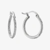 Sparkle Allure Womens Crystal 20mm Hoop Earrings In Transparent