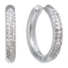 Sparkle Allure Womens Crystal 20mm Round Hoop Earrings In Metallic