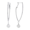 Sparkle Allure Womens Crystal 55mm Hoop Earrings In Silver