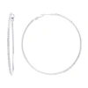 Sparkle Allure Womens Crystal 70mm Round Hoop Earrings In Silver
