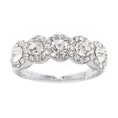 Sparkle Allure Womens Crystal Pure Silver Over Brass Band