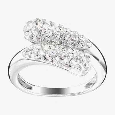 Sparkle Allure Womens Crystal Pure Silver Over Brass Bypass Band