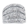 Sparkle Allure Womens Crystal Pure Silver Over Brass Dome Cocktail Ring In Metallic