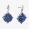 Sparkle Allure Womens Crystal Pure Silver Over Brass Drop Earrings In Metallic