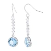 Sparkle Allure Womens Crystal Pure Silver Over Brass Drop Earrings In Metallic