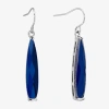 Sparkle Allure Womens Crystal Pure Silver Over Brass Drop Earrings In Blue