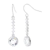 Sparkle Allure Womens Crystal Pure Silver Over Brass Drop Earrings In Silver