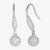 Sparkle Allure Womens Crystal Pure Silver Over Brass Drop Earrings In Brown