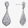 Sparkle Allure Womens Crystal Pure Silver Over Brass Drop Earrings In Metallic