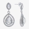 Sparkle Allure Womens Crystal Pure Silver Over Brass Drop Earrings In Metallic