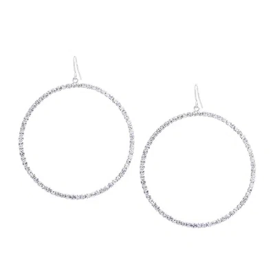 Sparkle Allure Womens Crystal Pure Silver Over Brass Drop Earrings In Transparent