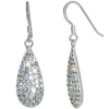 Sparkle Allure Womens Crystal Pure Silver Over Brass Drop Earrings In Silver