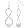 Sparkle Allure Womens Crystal Pure Silver Over Brass Drop Earrings In Silver