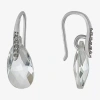 Sparkle Allure Womens Crystal Pure Silver Over Brass Drop Earrings In Silver